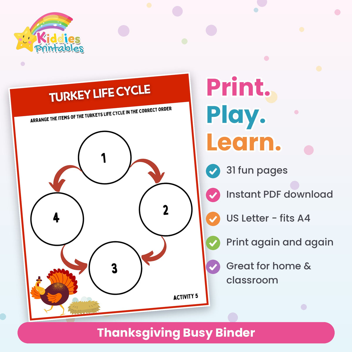 Thanksgiving Busy Binder features
