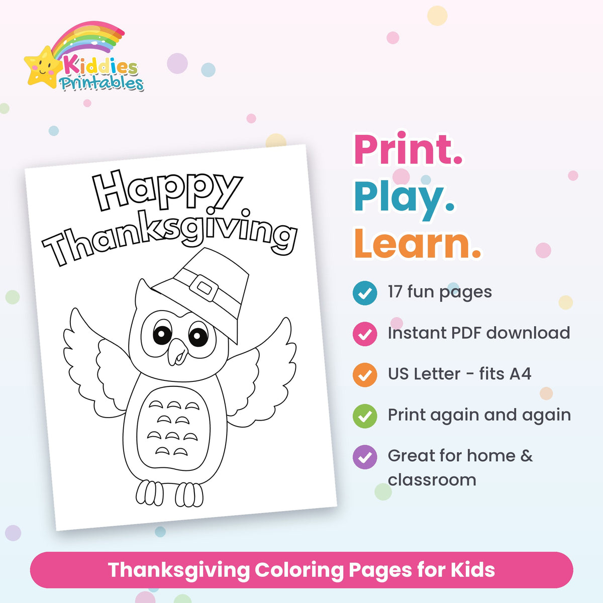 Thanksgiving Coloring Pages for Kids printable – what's included