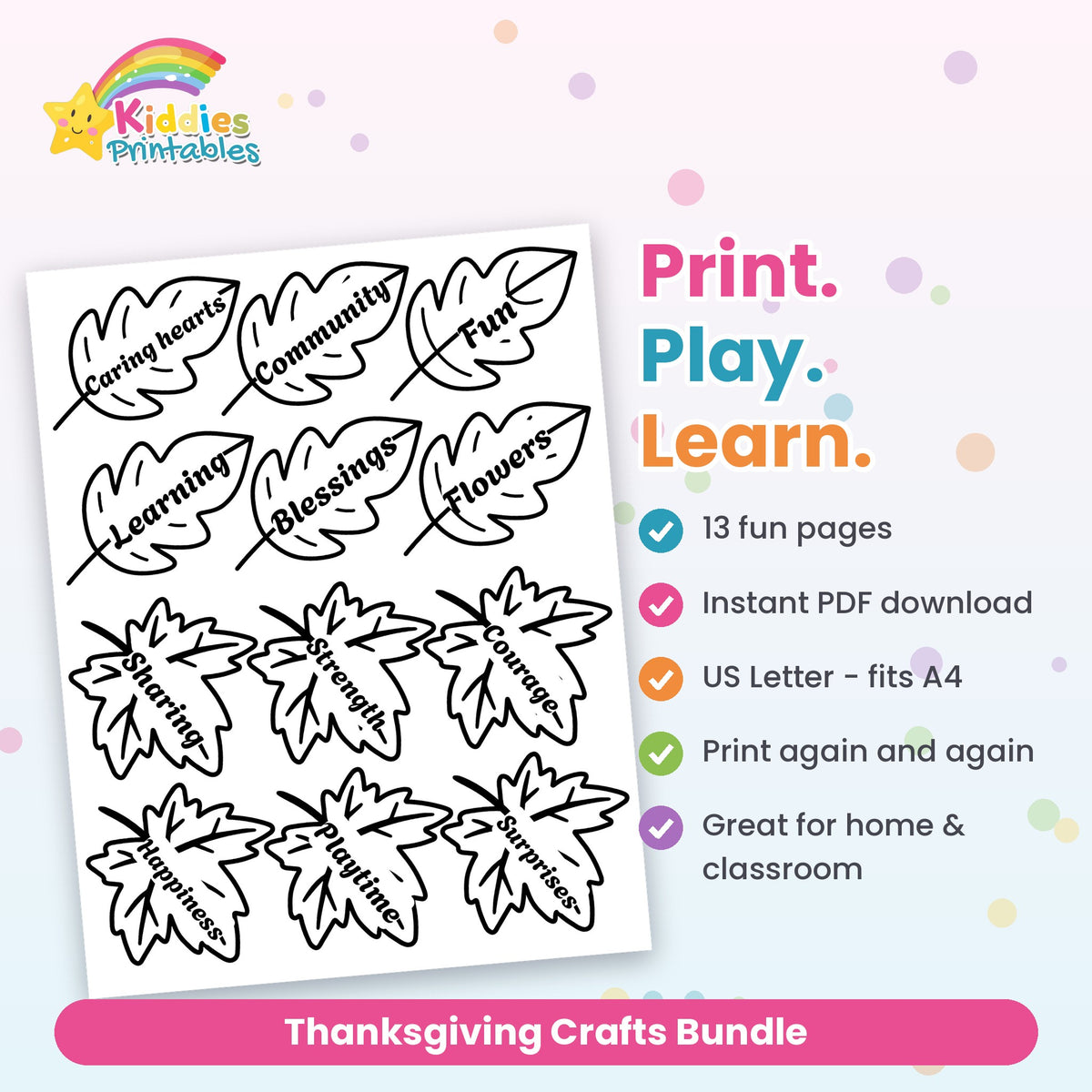 Thanksgiving Crafts Bundle features