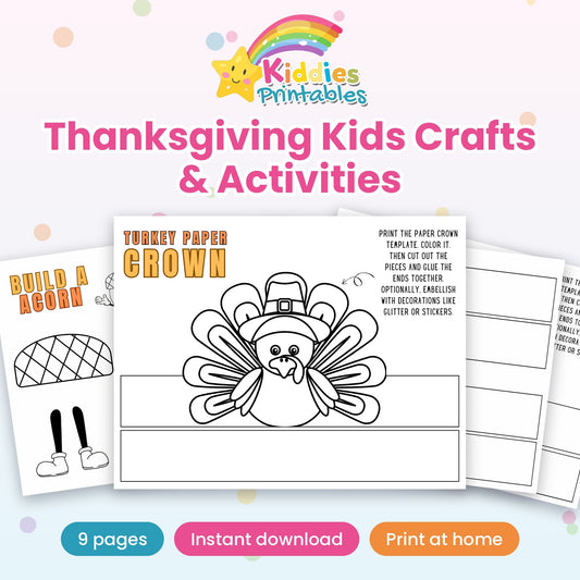 Thanksgiving Kids Crafts & Activities printable – cover