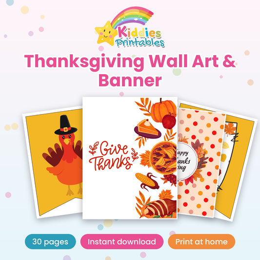 Thanksgiving Wall Art & Banner printable cover