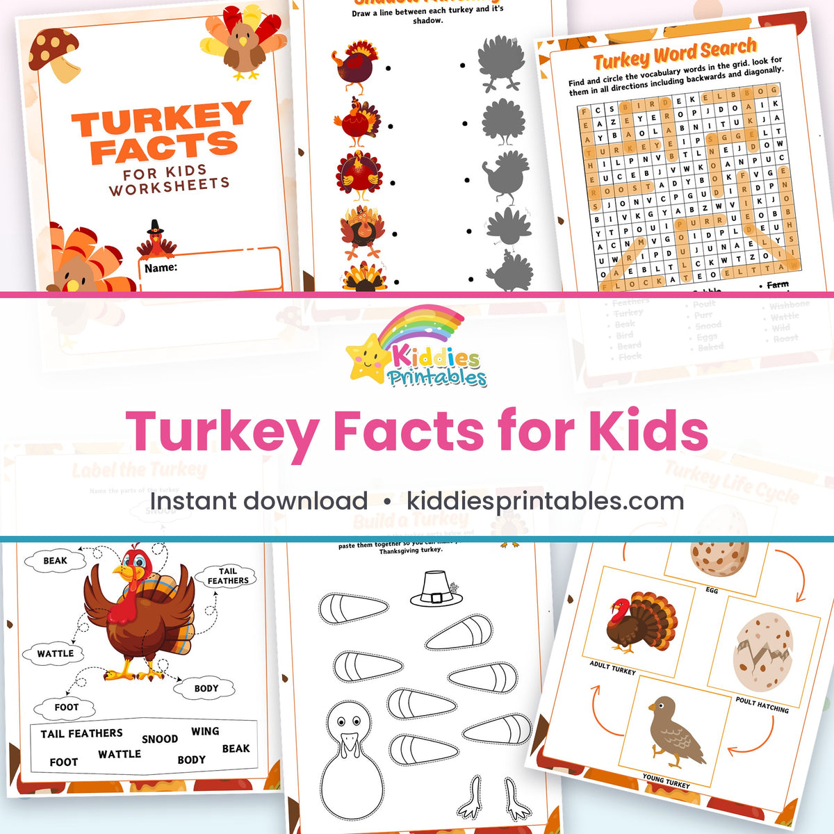 Turkey activity pages collage