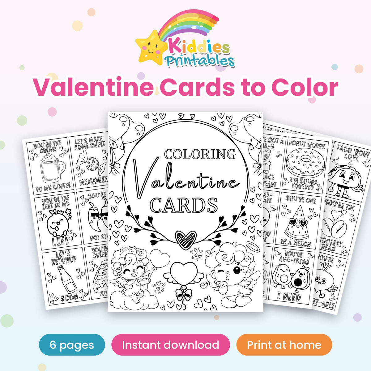 Valentine Cards to Colour printable – cover