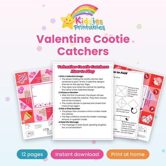 Valentine Cootie Catchers printable cover