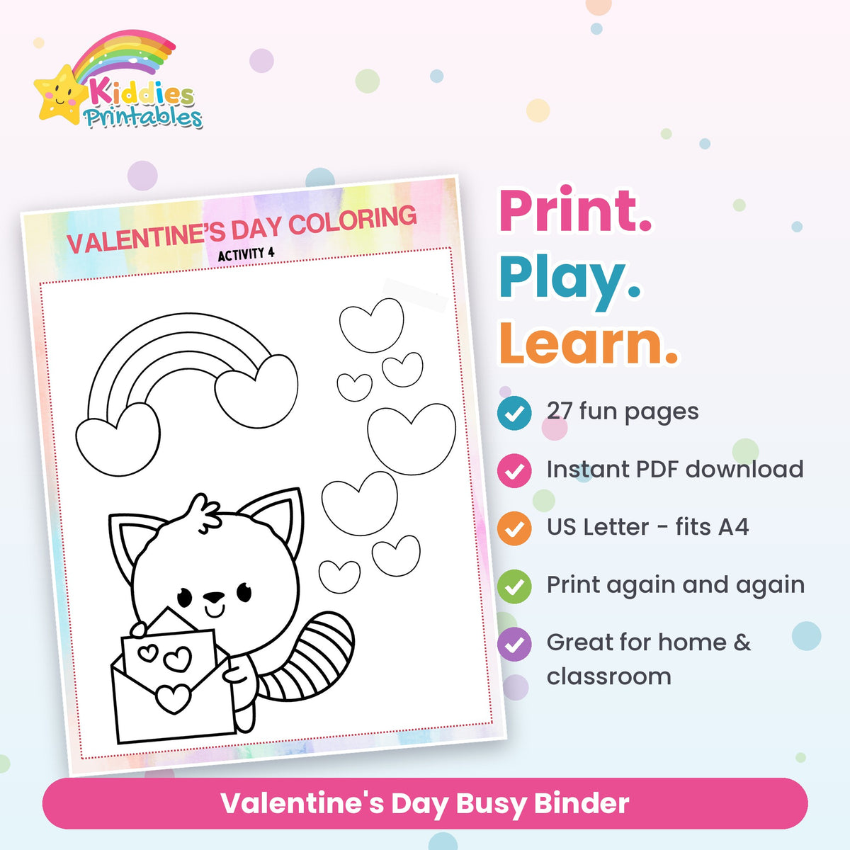 Valentine's Day Busy Binder printable – what's included