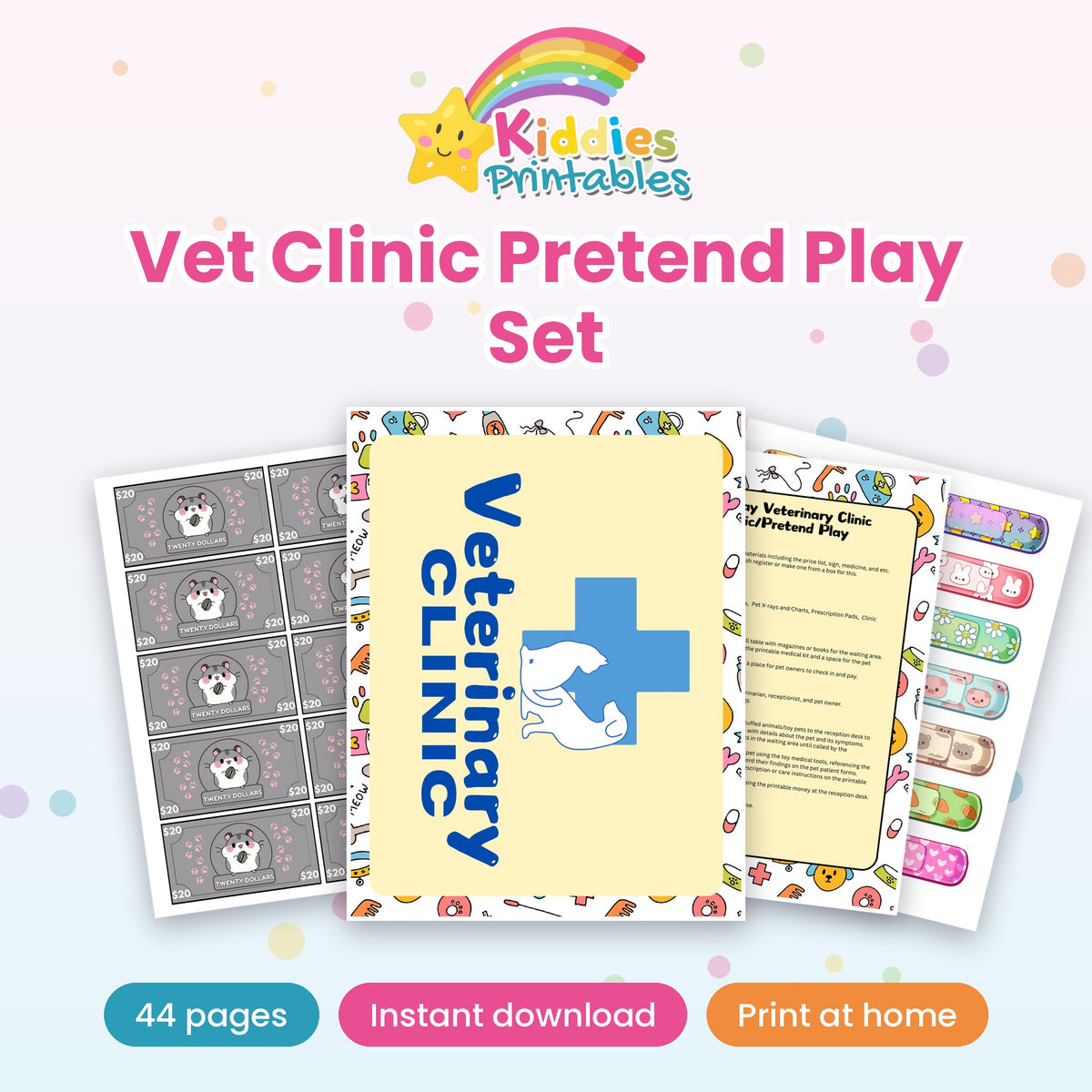 Vet Clinic Pretend Play Set printable – cover