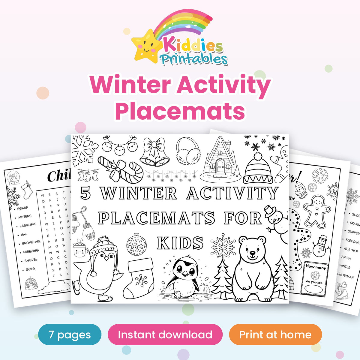 Winter Activity Placemats printable – cover