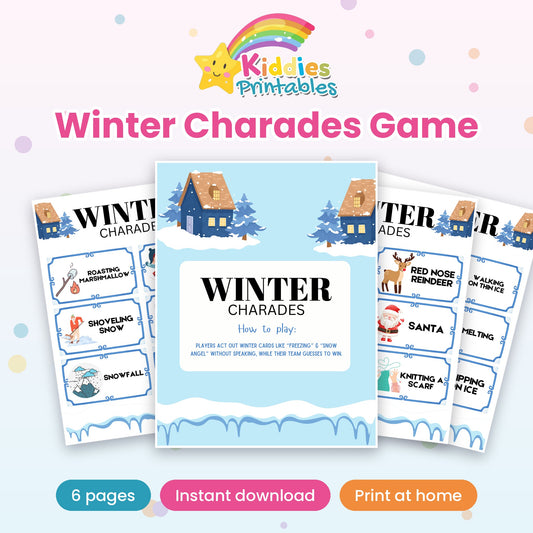 Winter Charades Game printable – cover