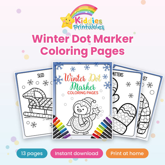 Winter Dot Marker Coloring Pages printable cover
