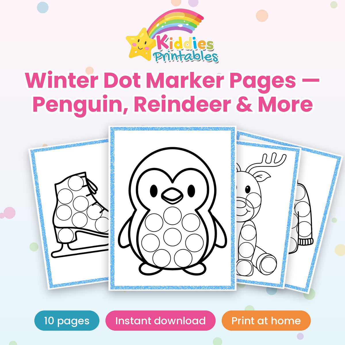 Winter Dot Marker Pages printable – cover