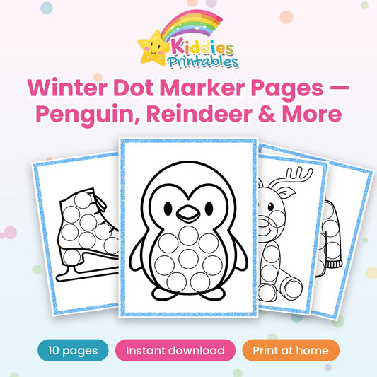 Winter Dot Marker Pages printable – cover