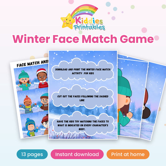 Winter Face Match Game printable – cover