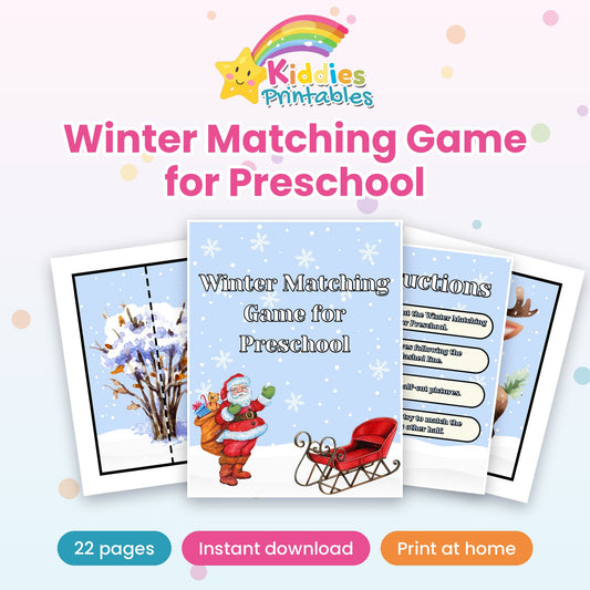 Winter Matching Game for Preschool printable – cover