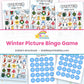 Winter Picture Bingo Game printable – page collage