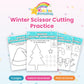 Winter Scissor Cutting Practice printable – cover