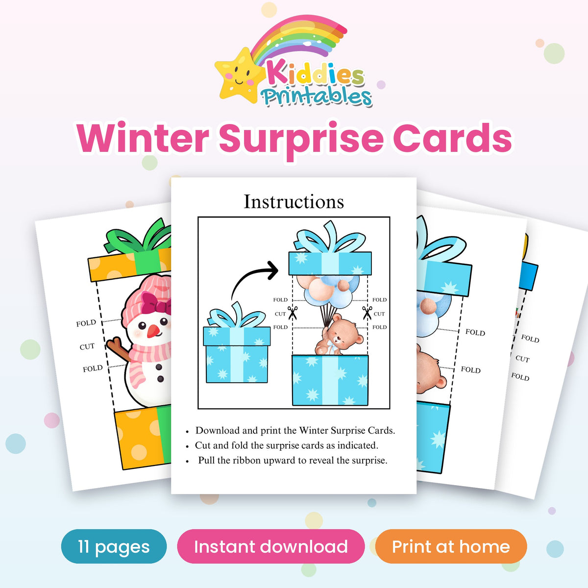 Winter Surprise Cards printable – cover