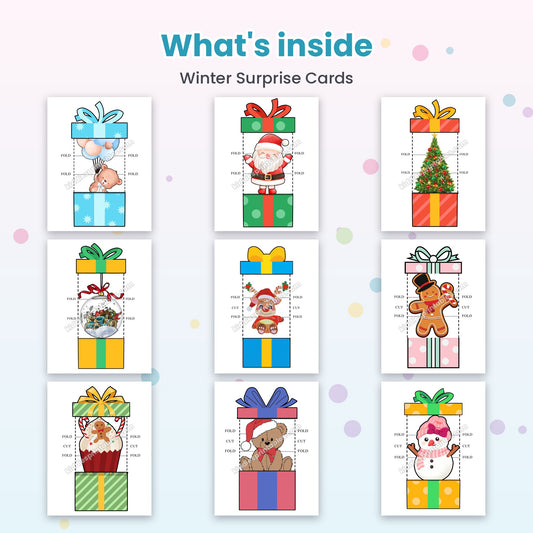 Winter Surprise Cards printable – inside pages preview