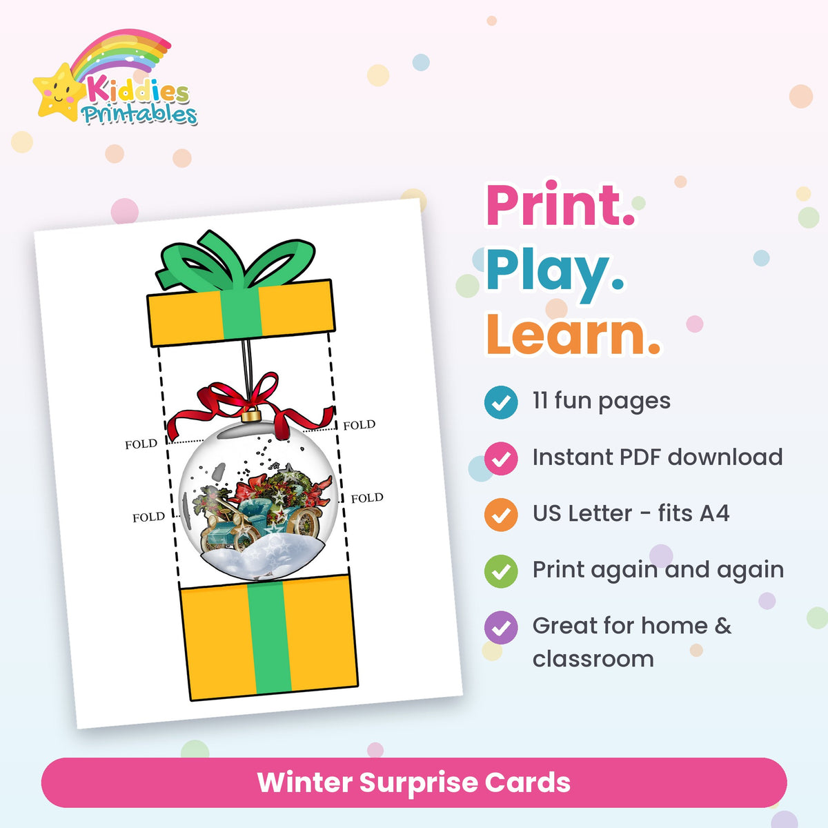 Winter Surprise Cards printable – what's included