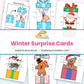 Winter Surprise Cards printable – page collage