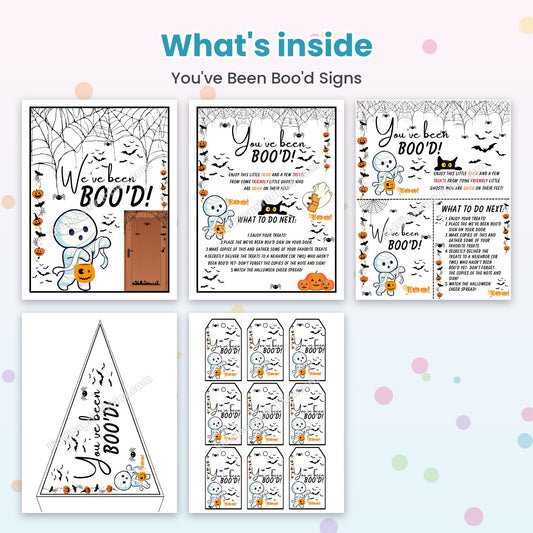 You've Been Boo'd Signs printable – inside pages preview