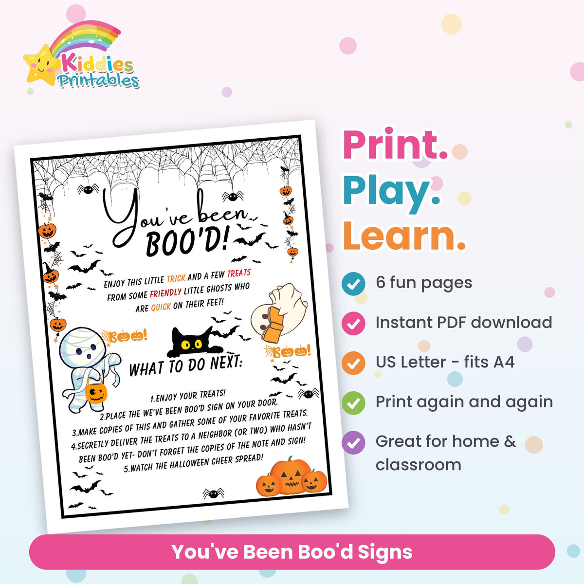 You've Been Boo'd Signs printable – what's included