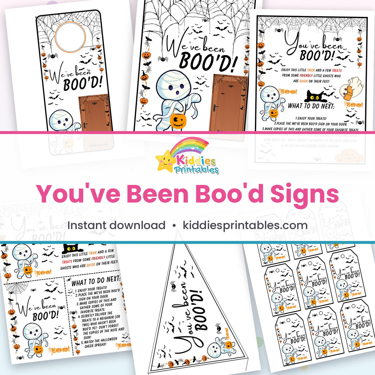 You've Been Boo'd Signs printable – page collage